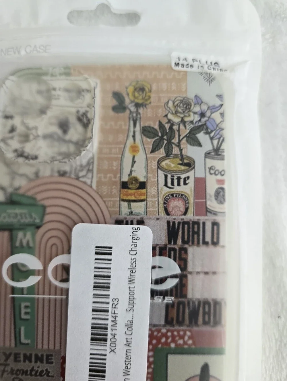 Western Boho Art Collage Phone Case for iPhone 14 Plus New in the Package